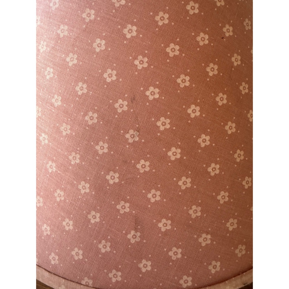 Vintage Pink Ceramic Ginger Jar Lamp Floral Calico Shade Cottagecore Decor - Picture 8 of 12